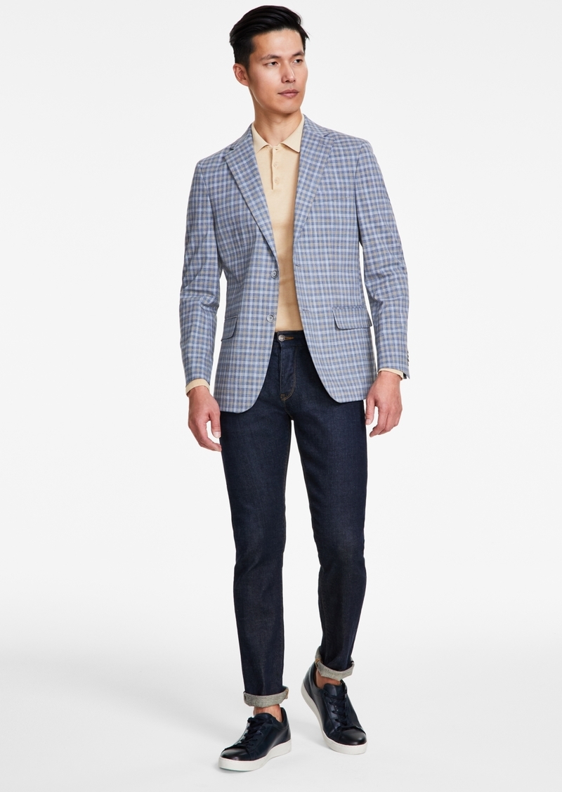 Tommy Hilfiger Men's Modern-Fit Windowpane Sport Coat - Blue/tan