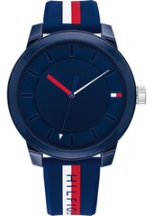 Tommy Hilfiger Men's Multicolor Striped Silicone Strap Watch 44mm