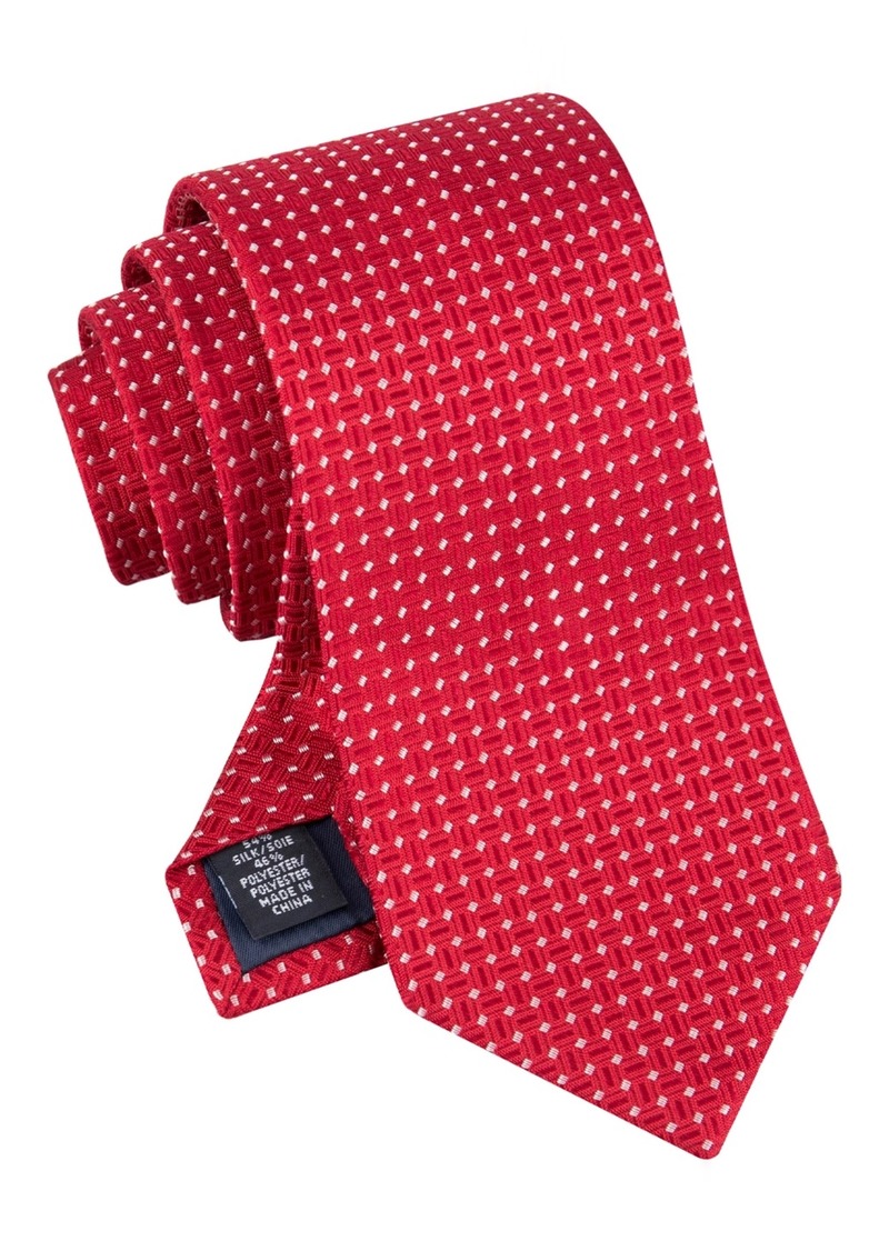 Tommy Hilfiger Men's Natte Grid Tie - Red