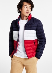 Tommy Hilfiger Men's Packable Quilted Puffer Jacket - Mid/Ice/Red Combo (Muf)
