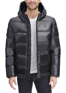 Tommy Hilfiger Men's Pearlized Performance Hooded Puffer Coat - Black