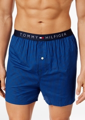 Tommy Hilfiger Men's Flag Logo Printed Cotton Boxers - Navy Check