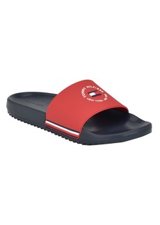 Tommy Hilfiger Men's Ratri Branded Classic Pool Slides - Red