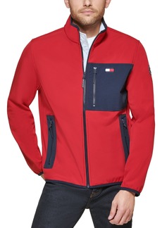 Tommy Hilfiger Men's Regular-Fit Colorblocked Soft Shell Jacket - Red/Navy