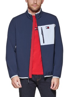 Tommy Hilfiger Men's Regular-Fit Colorblocked Soft Shell Jacket - Navy/Ice