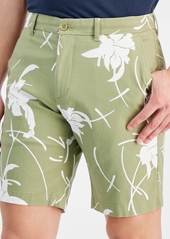 "Tommy Hilfiger Men's Regular-Fit Floral-Print 9"" Twill Shorts - Faded Oliv"
