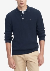 Tommy Hilfiger Men's Regular-Fit Textured Sweater-Knit Polo Shirt