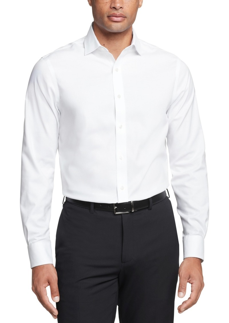 Tommy Hilfiger Men's Regular Fit Th Flex Essentials Wrinkle Free Stretch Dress Shirt - White