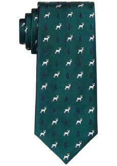 Tommy Hilfiger Men's Reindeer Pine Tree Tie