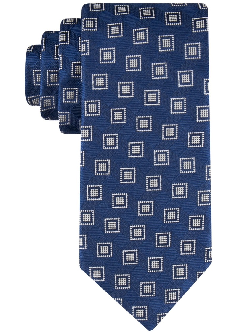 Tommy Hilfiger Men's Retro Square Tie - Navy/white