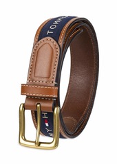 Tommy Hilfiger Men's Ribbon Inlay Belt (Pack of 1) (Regular Sizes & Big and Tall)