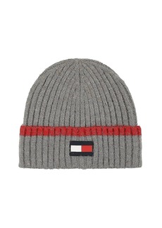 Tommy Hilfiger Men's Rubber Flag Patch Tipped Rib Cuff Hat