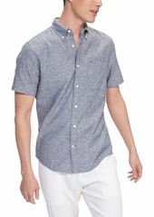 Tommy Hilfiger Men's Short Sleeve Button Down Shirt in Custom Fit