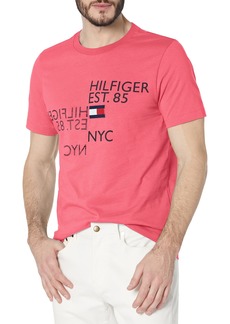 Tommy Hilfiger Men's Short Sleeve Graphic T-Shirt DEEP Crimson Fruit