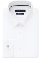Tommy Hilfiger Men's Slim-Fit Th Flex Non-Iron Supima Stretch White Dress Shirt