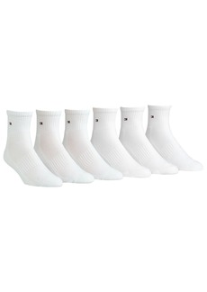 Tommy Hilfiger Men's Socks, Pitch Sport 6 Pair Pack - White