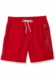 Tommy Hilfiger Men's Standard 7" Swim Trunk RED Logo L