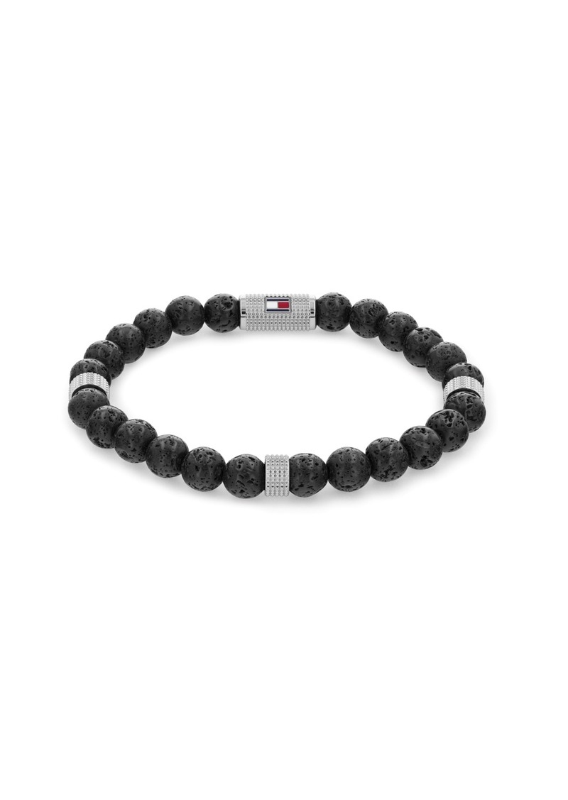 Tommy Hilfiger Men's Stone Beaded Bracelet - Black