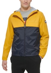 Tommy Hilfiger Men's Stretch Hooded Zip-Front Rain Jacket - Yellow Navy