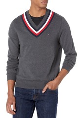 Tommy Hilfiger mens Stripe V Neck Sweater   US