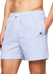 "Tommy Hilfiger Men's Striped 5"" Swim Trunks - Ithaca White / Valley Yellow"