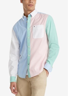 Tommy Hilfiger Men's Th Flex Pieced Oxford Custom Fit Shirt