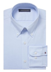 Tommy Hilfiger Men's Th Flex Regular Fit Wrinkle Resistant Stretch Pinpoint Oxford Dress Shirt - Lavender