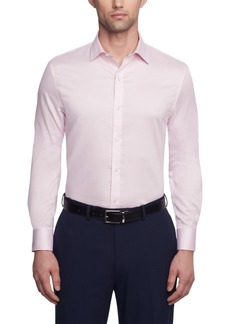 Tommy Hilfiger Men's Th Flex Slim Fit Wrinkle Free Stretch Twill Dress Shirt - Classic Pink