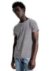 Tommy Hilfiger Men's Th Flex Slim-Fit Striped T-Shirt - Desert Sky/white