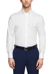 Tommy Hilfiger Men's Flex Slim Fit Wrinkle Free Stretch Pinpoint Oxford Dress Shirt - Peacoat
