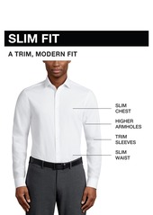 Tommy Hilfiger Men's Flex Slim Fit Wrinkle Free Stretch Pinpoint Oxford Dress Shirt - Peacoat