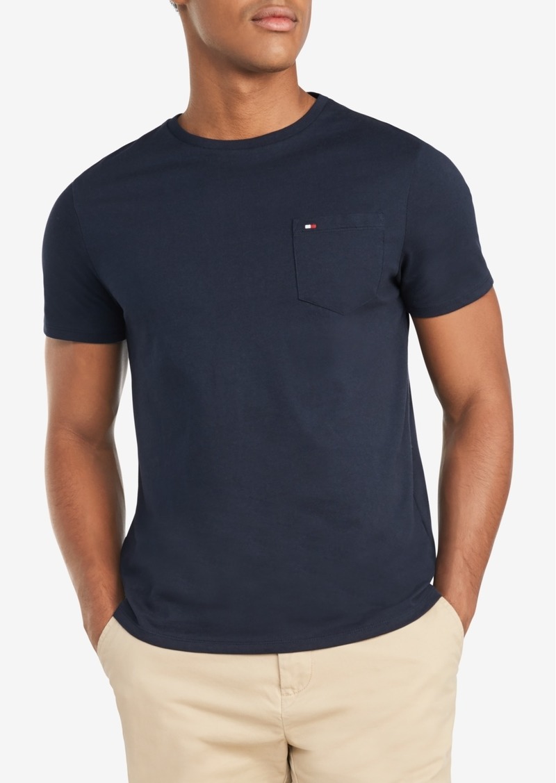 Tommy Hilfiger Men's Big & Tall Tommy Crew Neck Pocket T-Shirt - Navy Blazer