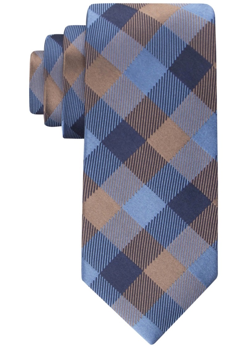 Tommy Hilfiger Men's Tonal Buffalo Check Tie - Navy Taupe