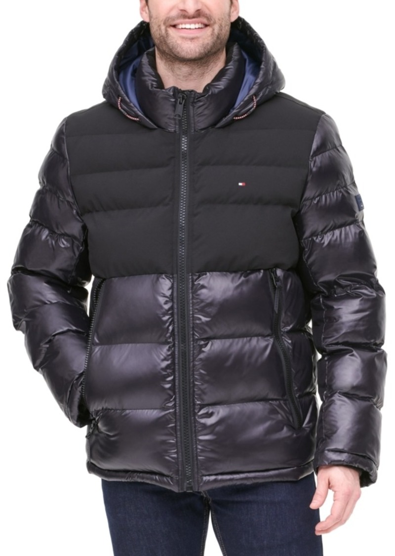 tommy hilfiger shiny hooded down