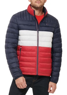 Tommy Hilfiger Men's Ultra Loft Lightweight Packable Puffer Jacket (Standard and Big and Tall) Midnight/White/Red