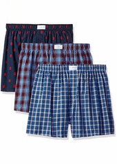 Tommy Hilfiger Men's Underwear 3 Pack Cotton Classics Woven Boxers Blue Plaid/Solid Blue/Navy Plaid