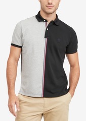 Tommy Hilfiger Men's Vertical Block Global Stripe Regular Fit Short Sleeve Polo Shirt