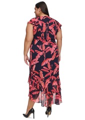 Tommy Hilfiger Plus Size Beverley Hills Printed Midi Dress - Skycpt/prd