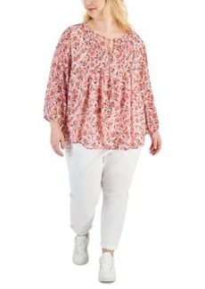 Tommy Hilfiger Plus Size Floral Pintucked Blouse Hampton Chino Pants