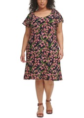 Tommy Hilfiger Plus Size Floral-Print Shift Dress