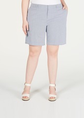 Tommy Hilfiger Plus Size Hollywood Chino Shorts, Created for Macy's - Blue/white