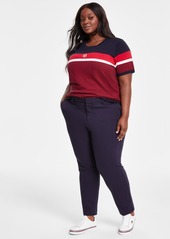 Tommy Hilfiger Plus Size Ponte Straight Leg Pants - Sky Captain