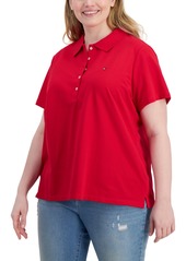 Tommy Hilfiger Plus Size Short-Sleeve Polo Shirt - CrÃ¨me De Menthe