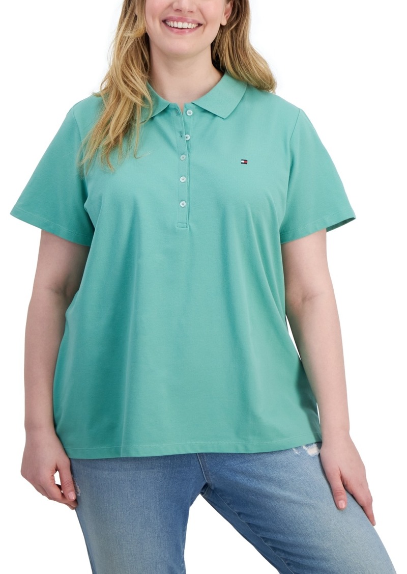 Tommy Hilfiger Plus Size Short-Sleeve Polo Shirt - CrÃ¨me De Menthe