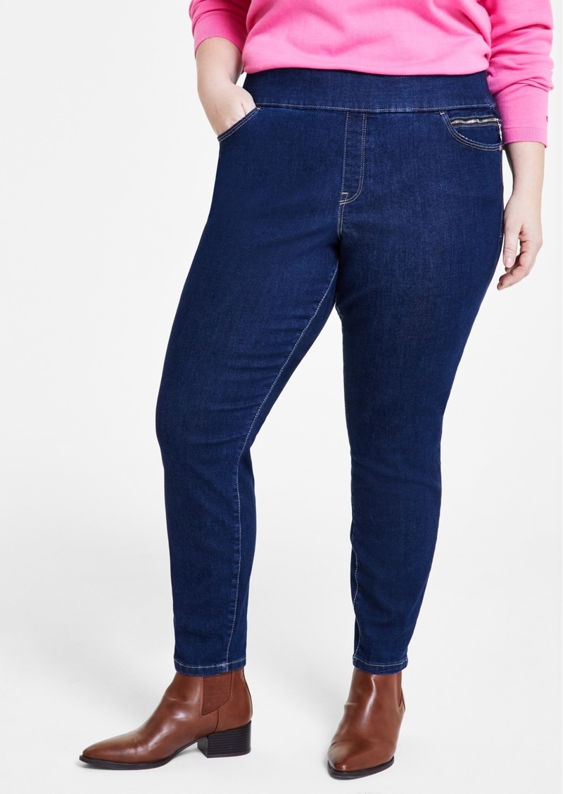 Tommy Hilfiger Plus Size Th Flex Gramercy Pull-On Jeans - Star Wash