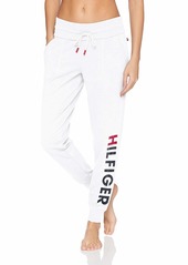 Tommy Hilfiger Plus Size Women's Lounge Pj Pajama Bottom Bright White with Hilfiger Logo