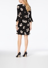 Tommy Hilfiger Printed Jersey Bell Sleeve A-line Dress - BLCK MULTI