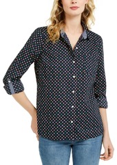 Tommy Hilfiger Printed Roll-Tab Sleeve Shirt