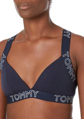 Tommy Hilfiger Regular Women's Cotton/Rayon Lounge Bralette Bra Navy Blazer Blue with Lurex XS