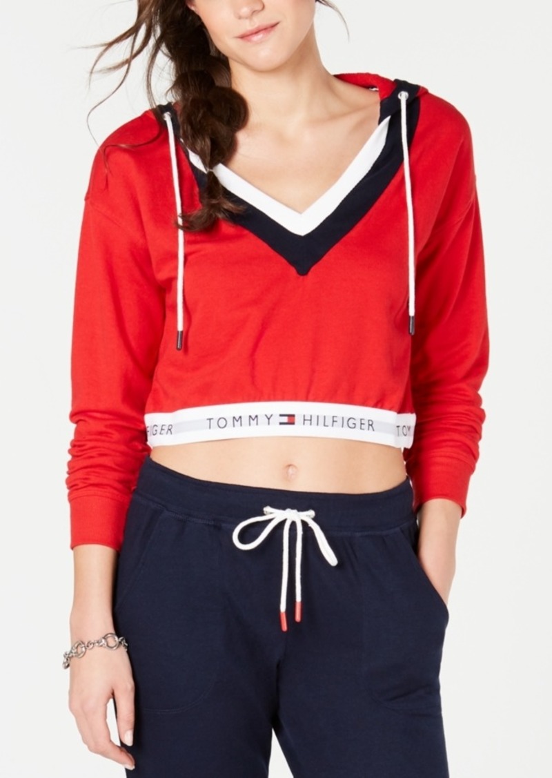 tommy hilfiger retro cropped hoodie